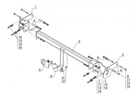 Фаркоп CV 10 для CHEVROLET Spark 2011-, Автос, нагрузка 750/50 кг. С подрезкой бампера от магазина ФаркопРос